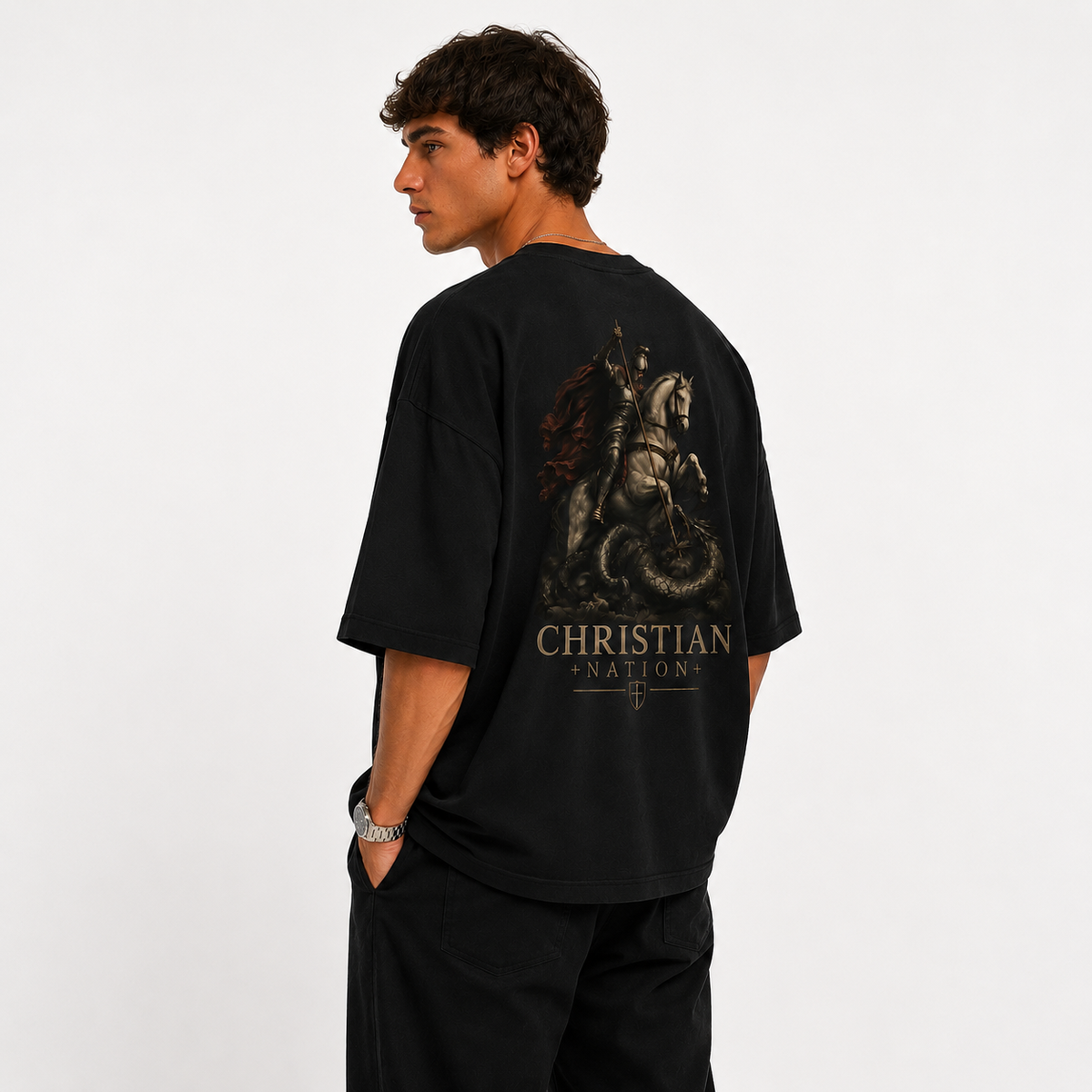 Christian Nation Armour of Faith T-Shirt, Christian streetwear (image 1 of 4)