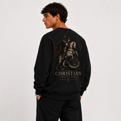 Christian Nation Armour of Faith Sweatshirt, Christian streetwear (image 1 of 4)